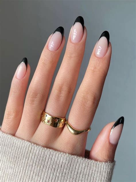 black french tips stiletto|stiletto french tip nail polish.